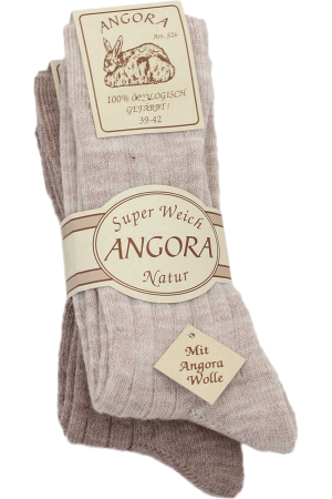 Sokker Angora Beige . 2 PAR