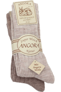 Sokker Angora Beige . 2 PAR