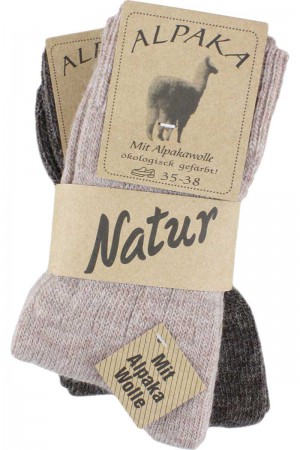 Alpaka sokker Beige/Brun
